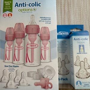 Anti-Colic Baby Bottle Set - Pink